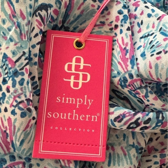 SIMPLY SOUTHERN Long Sleeve Midi Shirt Dress Size L NEW - Picture 4 of 6